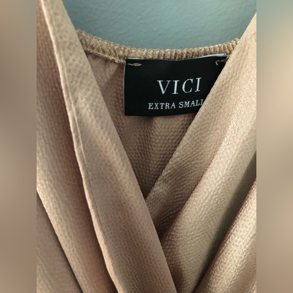 NWOT VICI Ansley Satin Color-block High Low Maxi Dress (Wedding Guest Dress!) - Picture 4 of 7